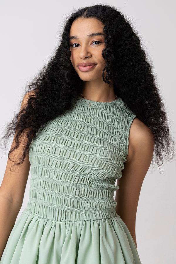 Amy Lynn Ella Pure Cotton Mint Mini Puffball Dress
