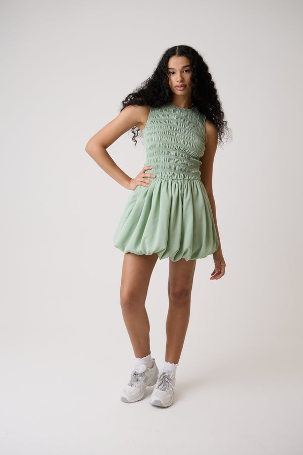 Amy Lynn Ella Pure Cotton Mint Mini Puffball Dress
