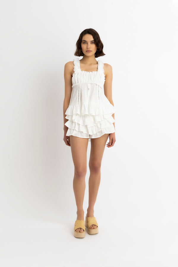 Amy Lynn Emma Pure Cotton White Broderie Top