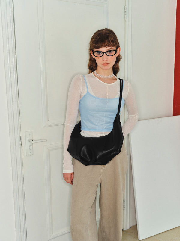 Amy Lynn Fez Black Ruched Underarm Bag