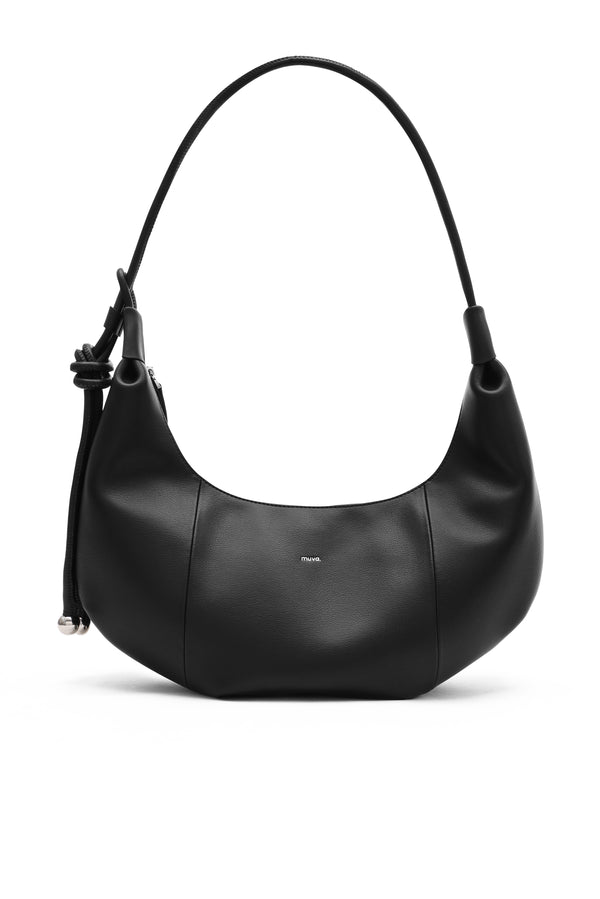 amy lynn Fez Black Ruched Underarm Bag