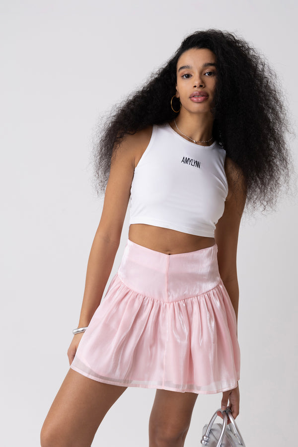 Amy Lynn Frida Dusty Pink Frill Mini Skirt