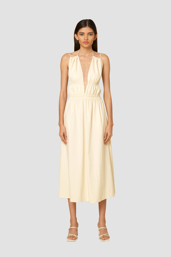 Amy Lynn Hattie Cream Cotton Maxi Dress