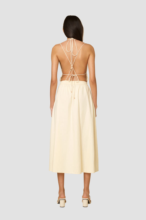 Amy Lynn Hattie Cream Cotton Maxi Dress