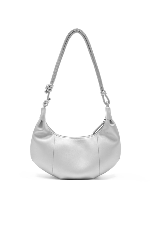 Amy Lynn Lille Silver Leather Underarm Bag