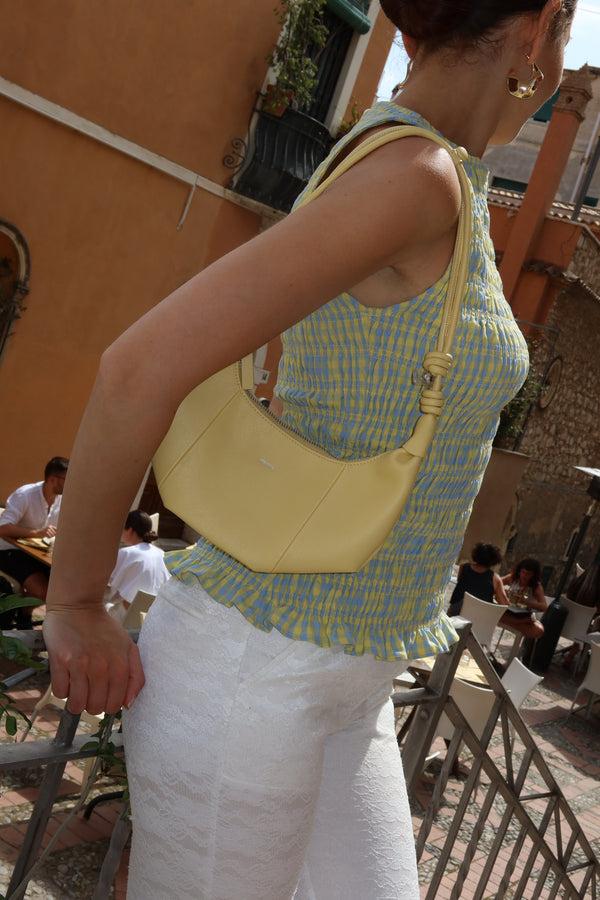 Amy Lynn Lille Yellow Leather Underarm Bag