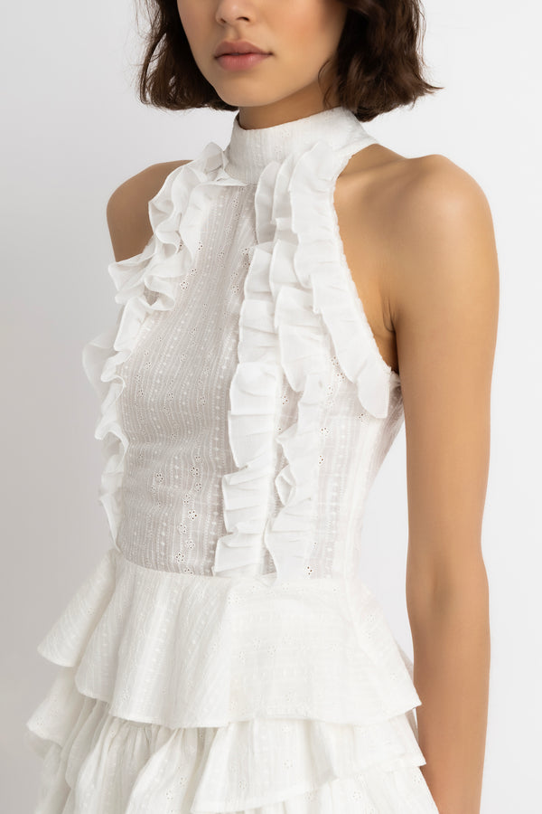 Amy Lynn Nicola Pure Cotton White Broderie Top