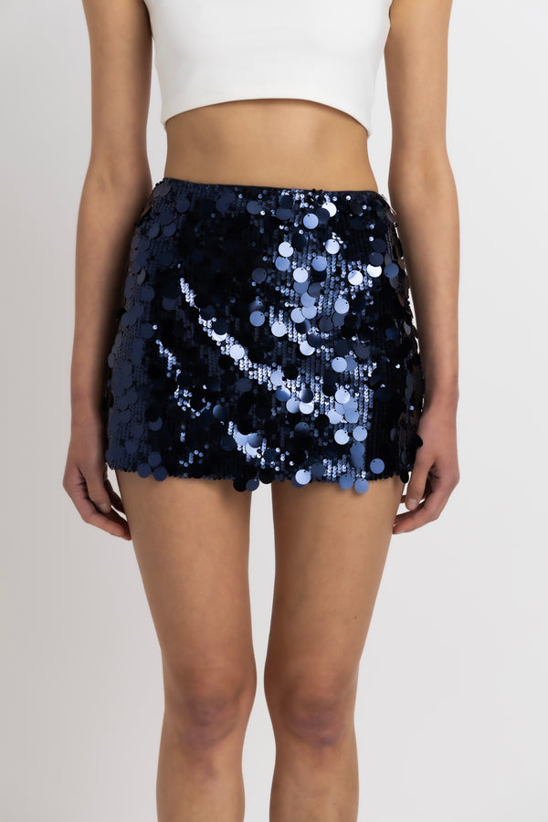 Amy Lynn Oceane Navy Disc Mini Skirt