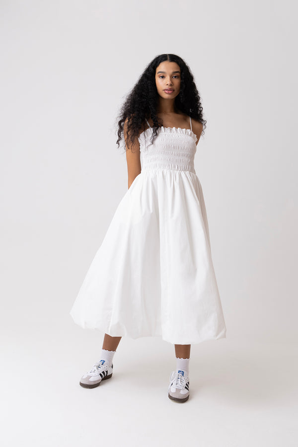 amy lynn Polly Pure Cotton White Puffball Dress