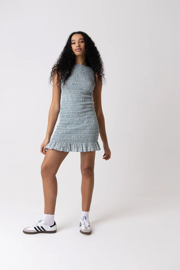 Amy Lynn Poppy Lurex Mint Check Mini Dress