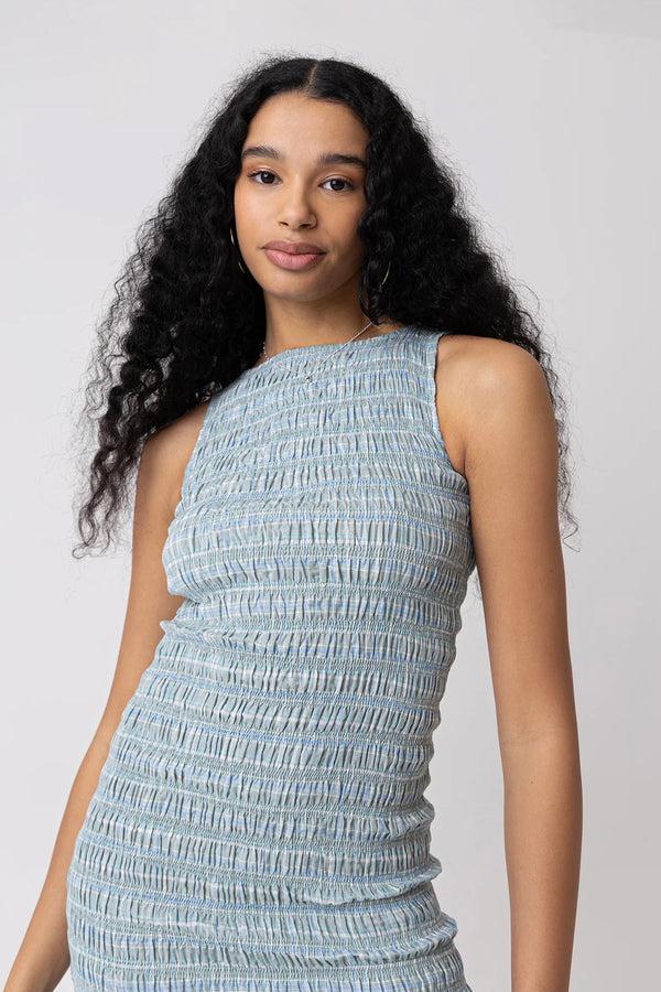 Amy Lynn Poppy Lurex Mint Check Mini Dress