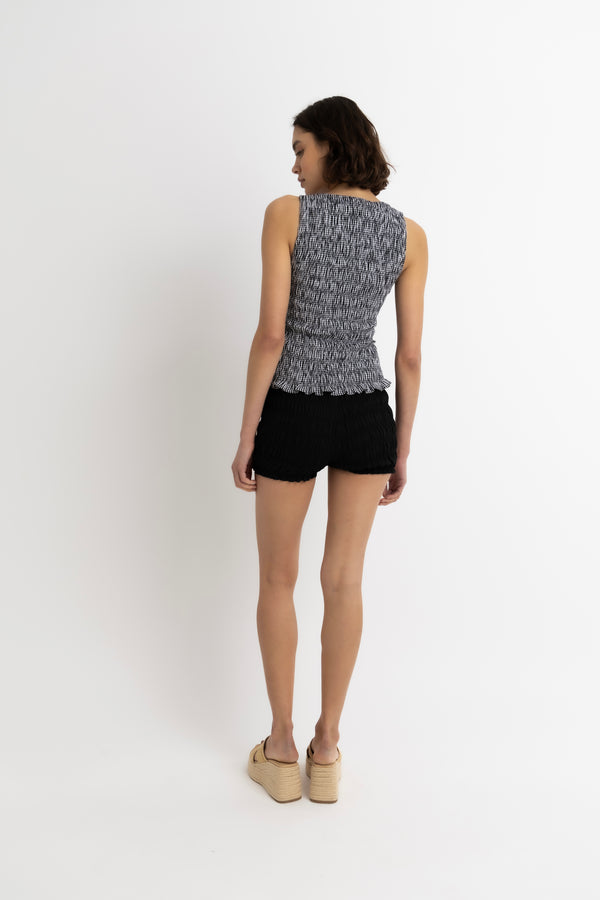 Amy Lynn Sonya Pure Cotton Black Gingham Top