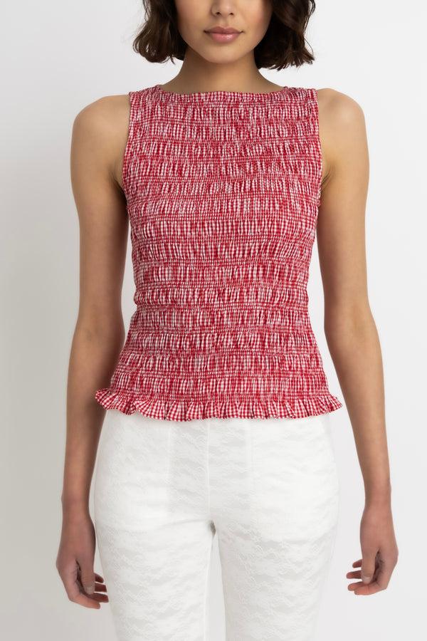 Amy Lynn Sonya Pure Cotton Red Gingham Top