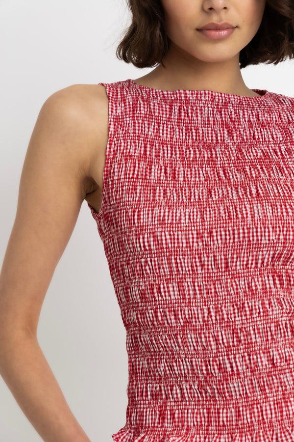 Amy Lynn Sonya Pure Cotton Red Gingham Top