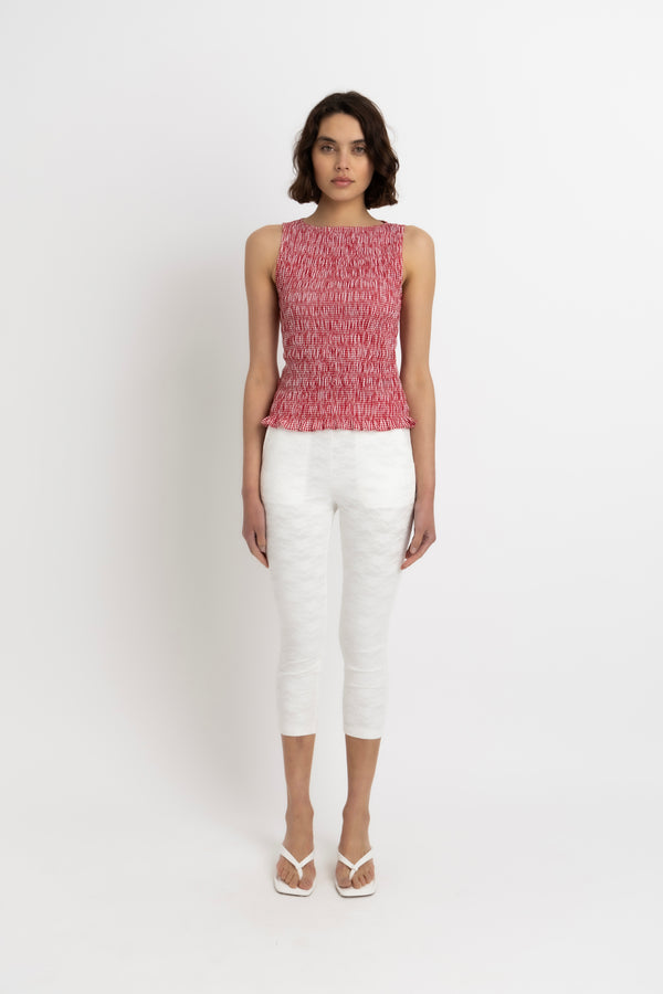 Amy Lynn Sonya Pure Cotton Red Gingham Top