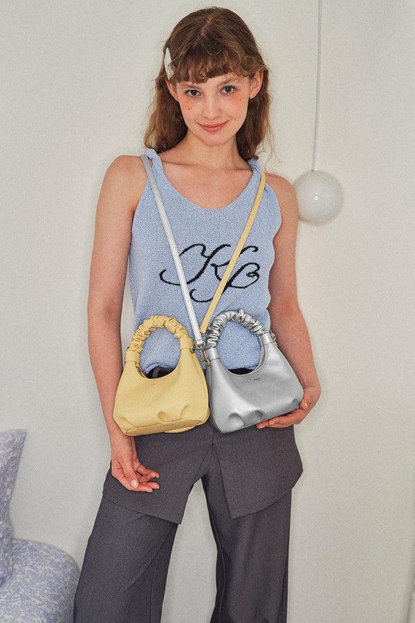 Amy Lynn Verona Silver Ruched Bag