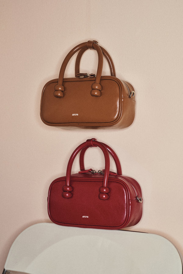 Amy Lynn Boston Brown Leather Crossbody Rectangle Bag