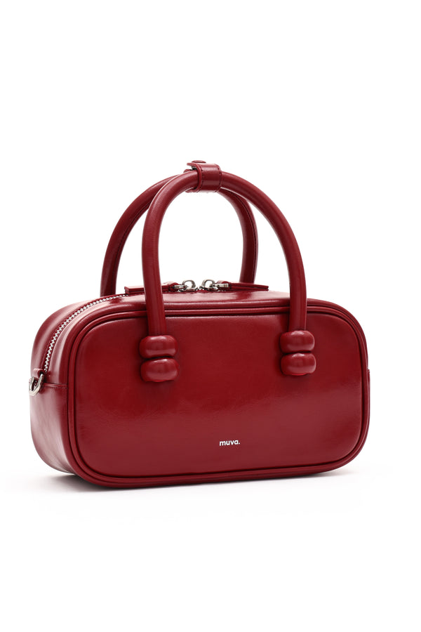 Amy Lynn Boston Red Leather Crossbody Rectangle Bag