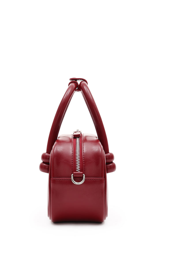 Amy Lynn Boston Red Leather Crossbody Rectangle Bag