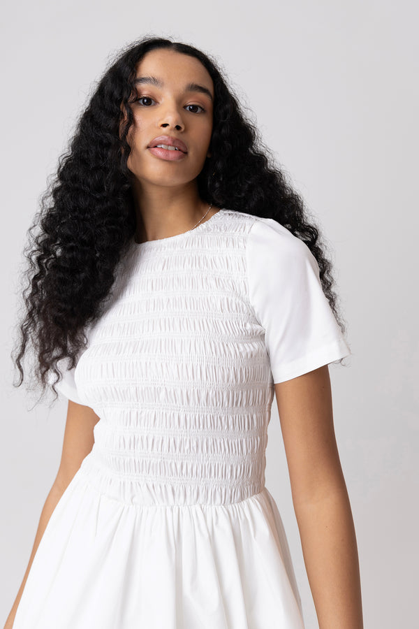 Amy Lynn Eleanor Pure Cotton White Ultra Mini Puffball Dress