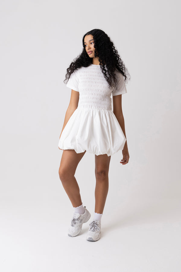 Amy Lynn Eleanor Pure Cotton White Ultra Mini Puffball Dress