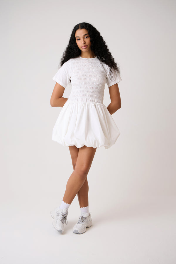 amy lynn Eleanor Pure Cotton White Ultra Mini Puffball Dress