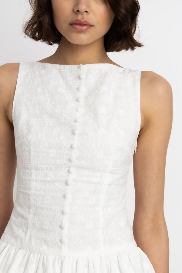Amy Lynn Grazia Pure Cotton White Mini Puffball Dress