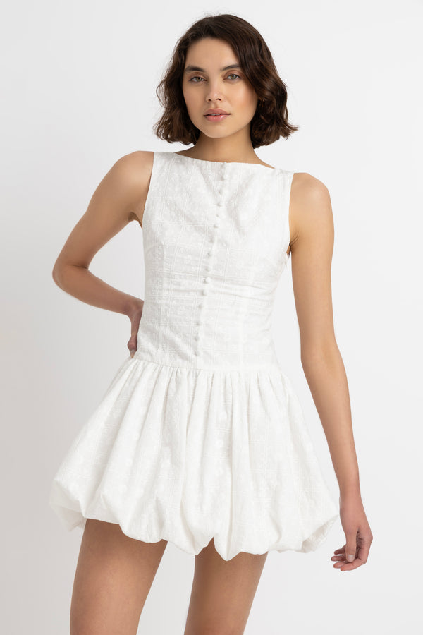 Amy Lynn Grazia Pure Cotton White Mini Puffball Dress