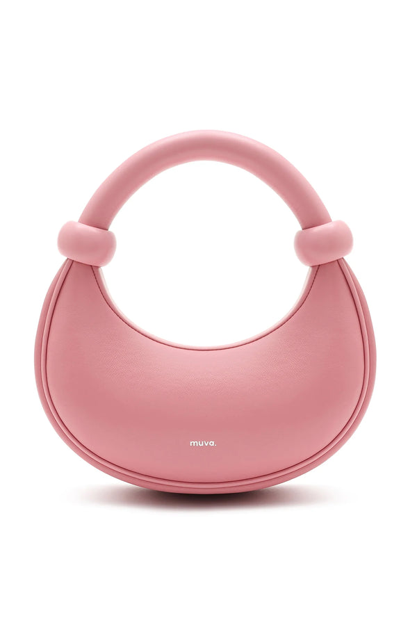 amy lynn Kyoto Rose Pink Leather Crossbody Crescent Bag