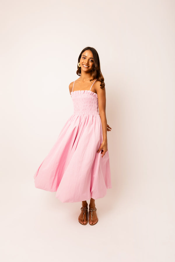 Amy Lynn Polly Pure Cotton Pink Stripe Puffball Dress