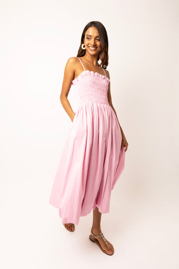 Amy Lynn Polly Pure Cotton Pink Stripe Puffball Dress