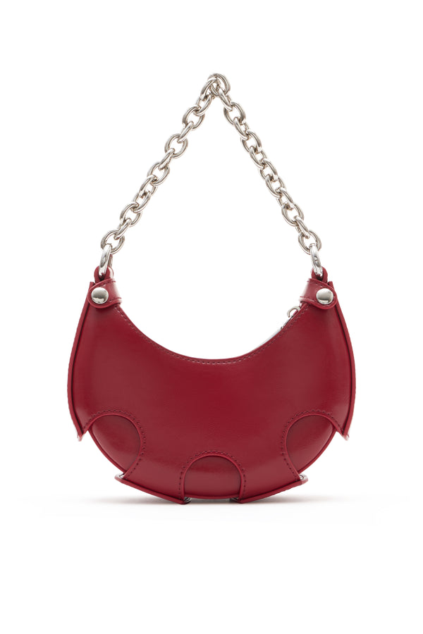 Amy Lynn Reno Red Leather Handheld Crescent Mini Bag