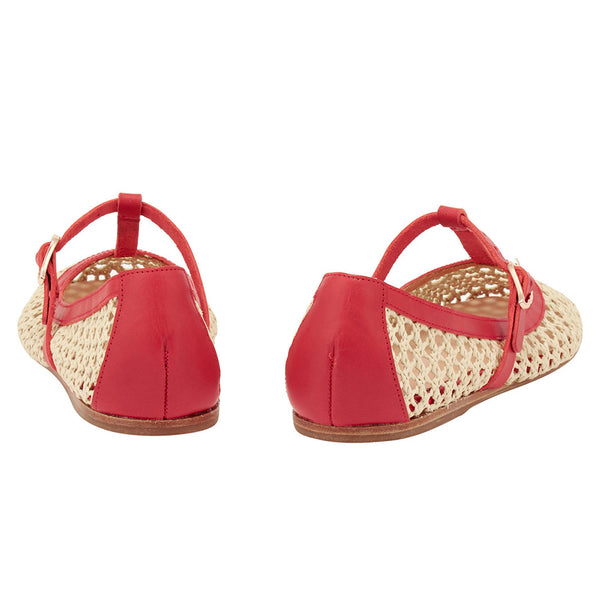 Ancient Greek Sandals Aerati Ballet Flat RED/NATURAL