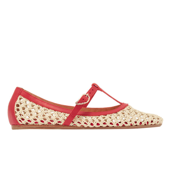 ancient greek sandals Aerati ballet flat RED/NATURAL