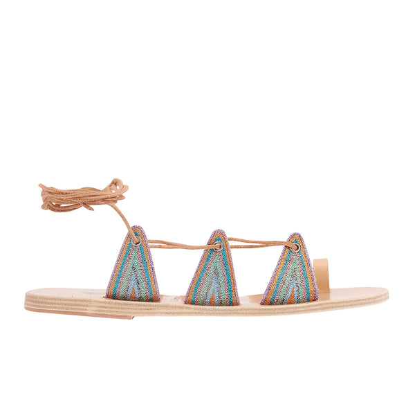 ancient greek sandals Alcyone embroided Natural / Mix