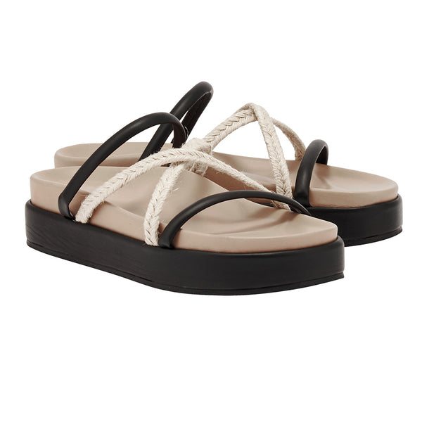 Ancient Greek Sandals Aba Black/ Taupe
