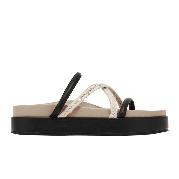 ancient greek sandals Aba Black/ Taupe