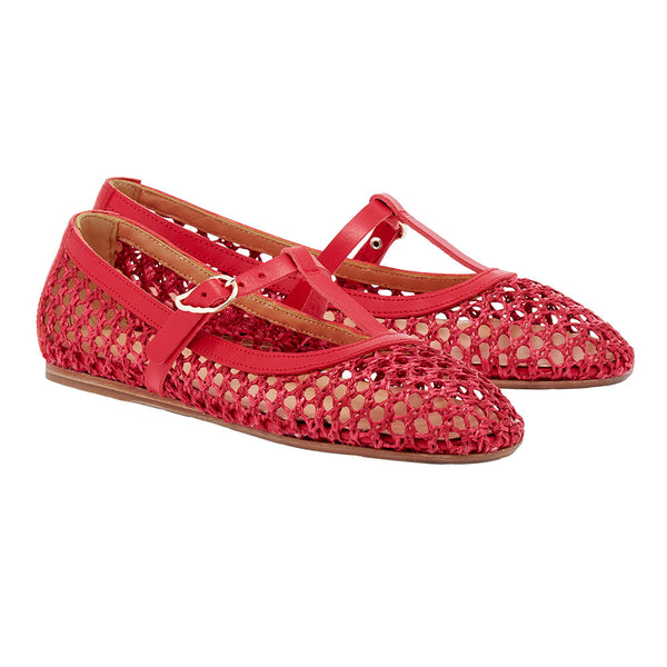 Ancient Greek Sandals Aerati Ballet Flat ALL RED