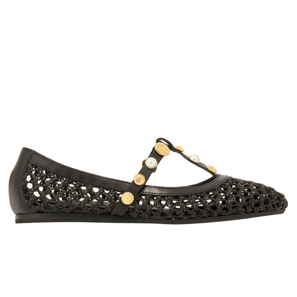 ancient greek sandals Aerati ballet flat Black