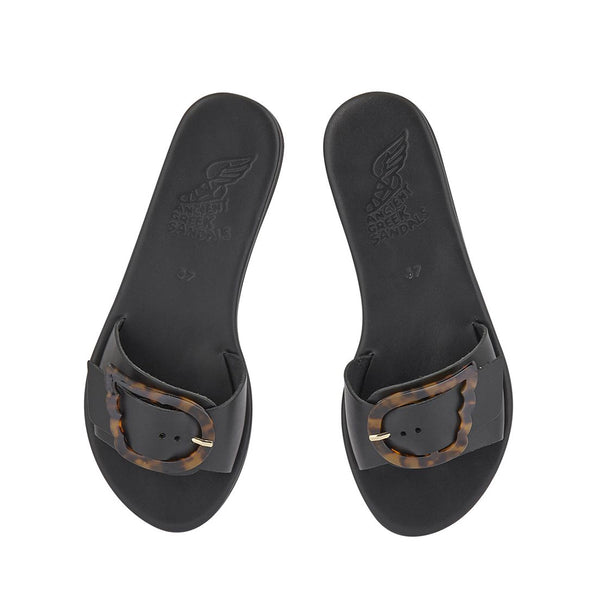 Ancient Greek Sandals Aglaia Black / Tortoise Shell
