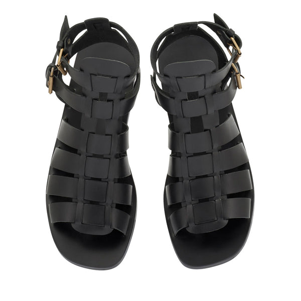 Ancient Greek Sandals Alexandros Black