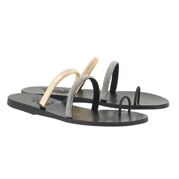 Ancient Greek Sandals Amythiti Chain Strap Black