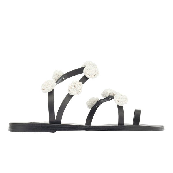 ancient greek sandals Apli eleftheria BLACK/ECRU