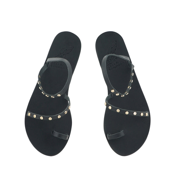 Ancient Greek Sandals Apli Eleftheria Nails Black
