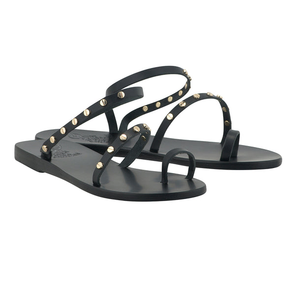 Ancient Greek Sandals Apli Eleftheria Nails Black