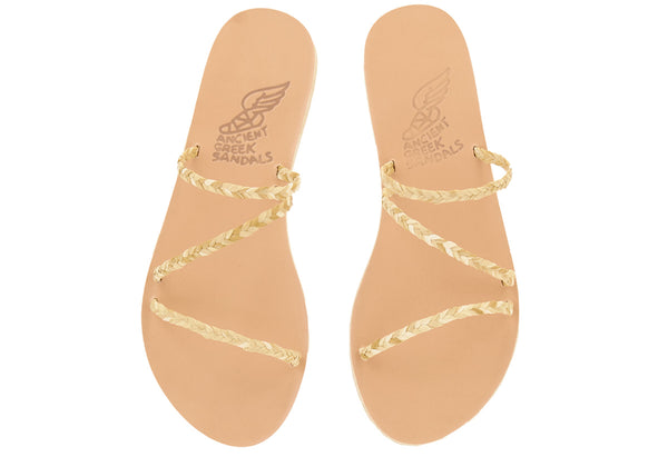 Ancient Greek Sandals Apli Polytimi Braids LEGNO