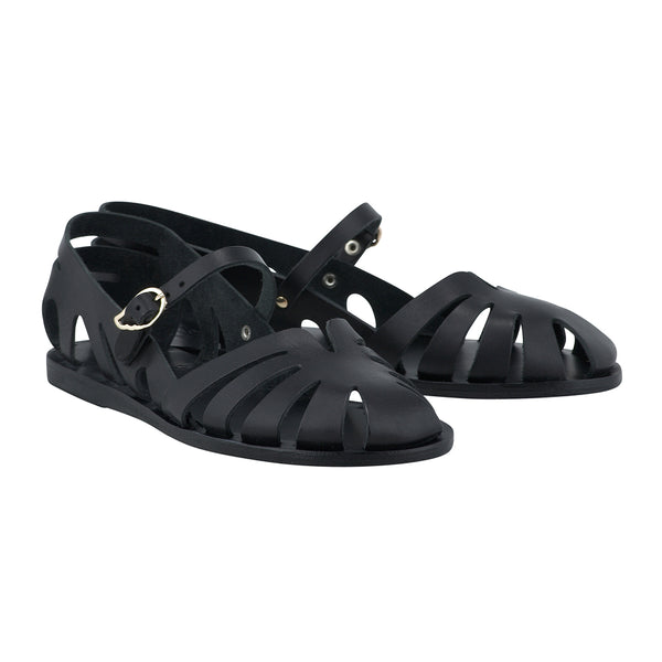 Ancient Greek Sandals Apollonia Black