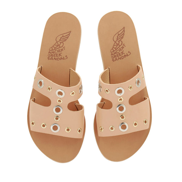 Ancient Greek Sandals Apteros Eyelets Natural