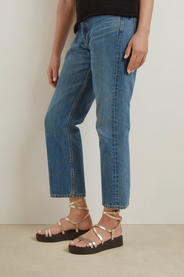 Ancient Greek Sandals Aristea Black / Gold