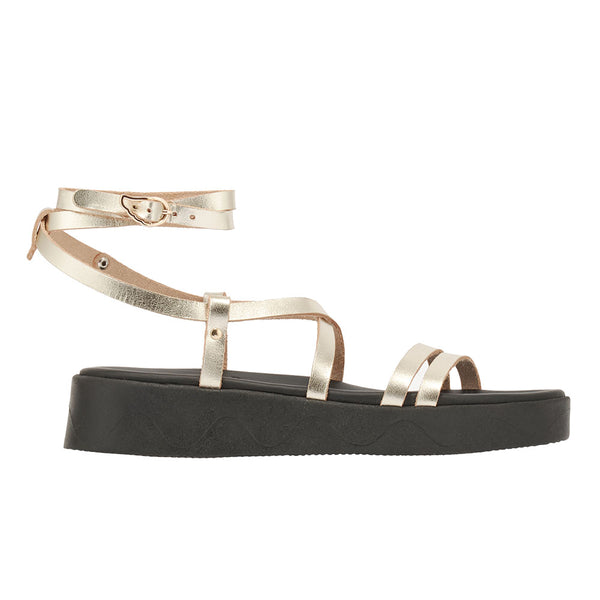 ancient greek sandals Aristea Black / Gold